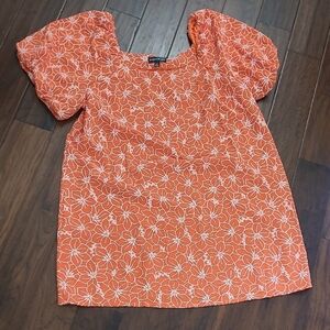 NWT Harper 241 Orange with White Embroidery Puff Sleeve Dress size 3X